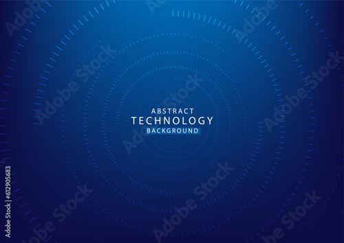 Abstract circle blue background high tech. Concept technology, innovation, big data, Ai, network, business, modern, virtual reality