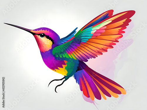 Broad Billed Hummingbird. Using creative backgrounds the colorful bird becomes more interesting and blends with the colors. These birds are native.