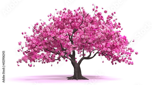 Branch of Pink cherry flower are blooming. Generative ai © MdMaruf