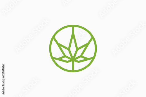geometric cannabis logo vector premium template