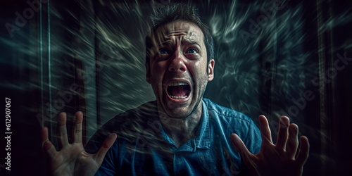 symptoms of panic disorder, showcasing panic attacks characterized by sudden and overwhelming fear, accompanied by physical symptoms like chest pain or dizziness. Generative AI