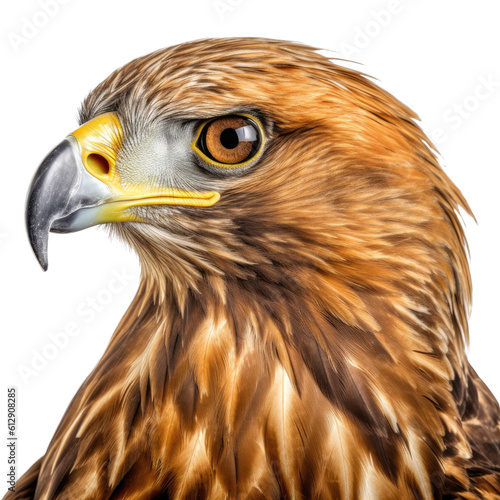 a Golden Eagle portrait in various positions, magnificent raptor Wildlife-themed, photorealistic illustrations in a PNG, cutout, and isolated. Generative AI