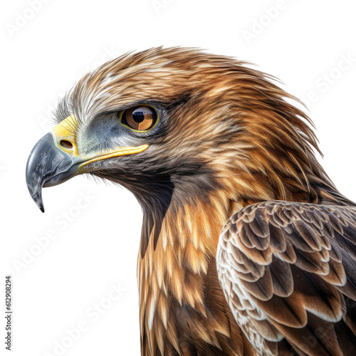a Golden Eagle portrait in various positions, magnificent raptor Wildlife-themed, photorealistic illustrations in a PNG, cutout, and isolated. Generative AI