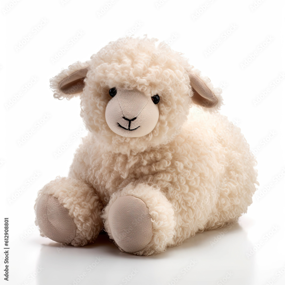 Obraz premium A white stuffed sheep
