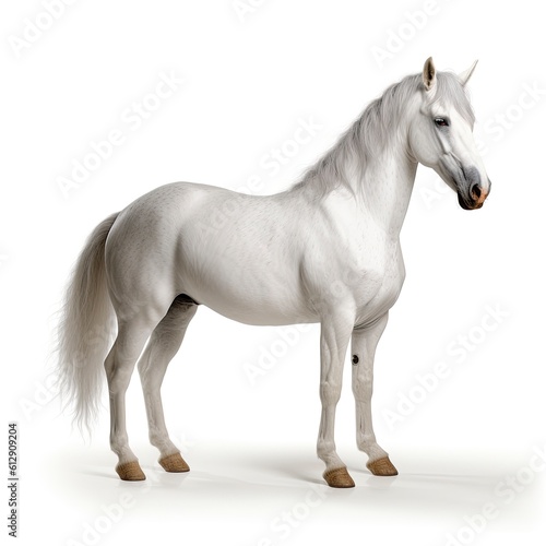 a white horse in profile