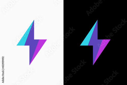 bolt electric overlay logo vector premium template
