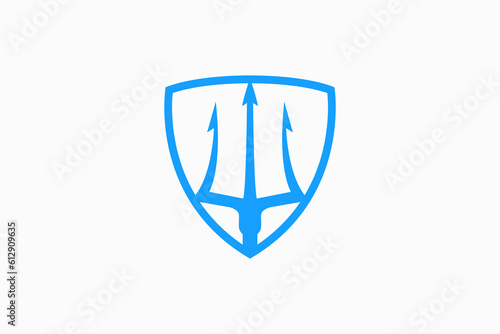 Trident Shield logo vector premium template