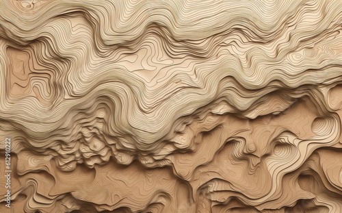 Crafted Terrain: Artistic Wood Topographical Maps with Earthy Aesthetics, Generative AI