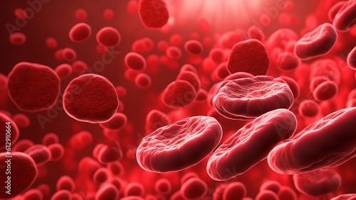 Red blood cells background, 3d red blood cells, illustration of red blood cells, Generative AI