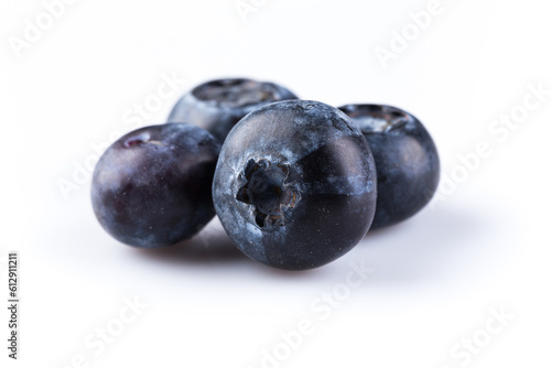 Blueberries on white background