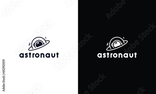 circle astronaut lines logo symbol vector icon illustration graphic design