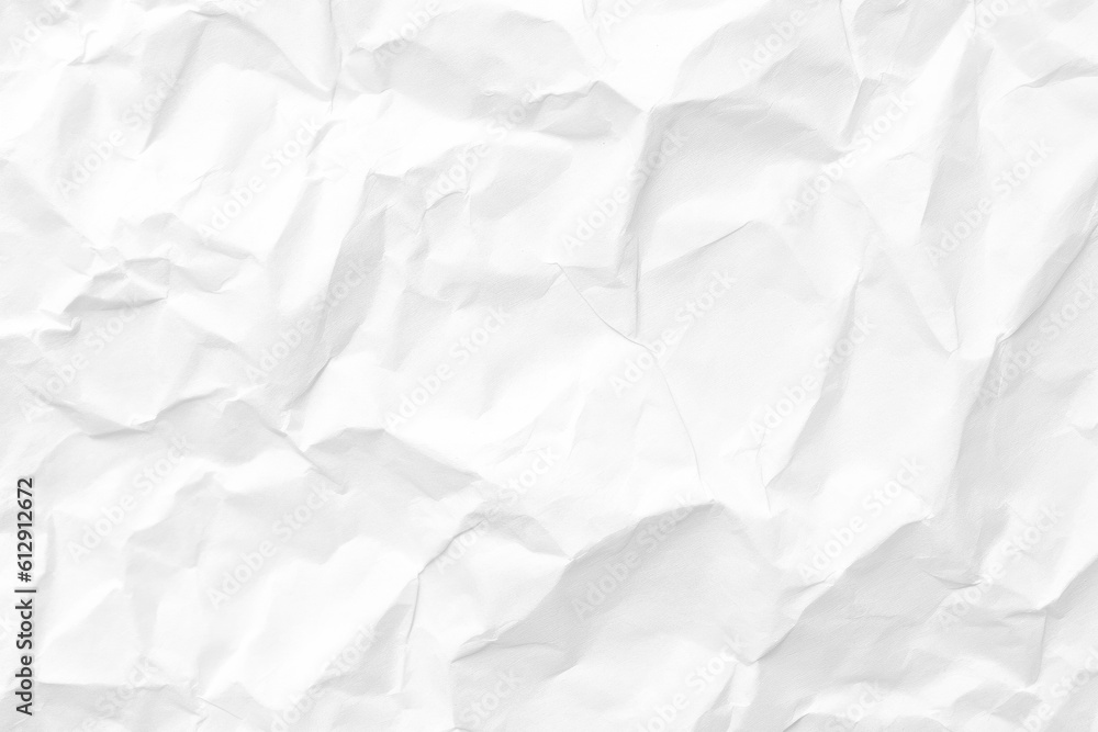 Fototapeta premium White paper crumpled papar texture background for cover card design or overlay and paint art background pattern background texture.