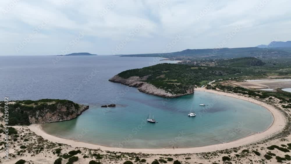 Aerial view of Voidokilia beach in Messinia, Greece Aerial view of Voidokilia beach in Messinia, Greece