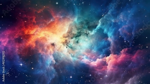 Painting the Universe with Vibrant Colors and Dazzling Stars. Galaxy background.