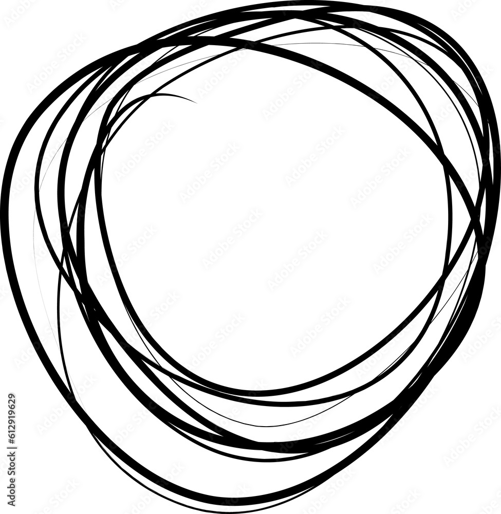 Transparent hand-drawn rough circle. Simple sketch abstract doodle ellipse Transparent hand-drawn rough circle. Simple sketch abstract doodle ellipse