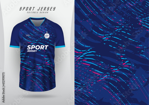 Background for sports jersey, soccer jersey, running jersey, racing jersey, wave pattern, blue and pink toned navy blue.