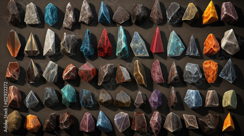 gemstones collection precious shards mineral - by generative ai