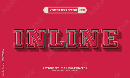Inline 3d editable typography vector text effect
