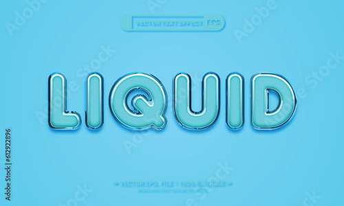 Liquid editable 3d eps vector text effect