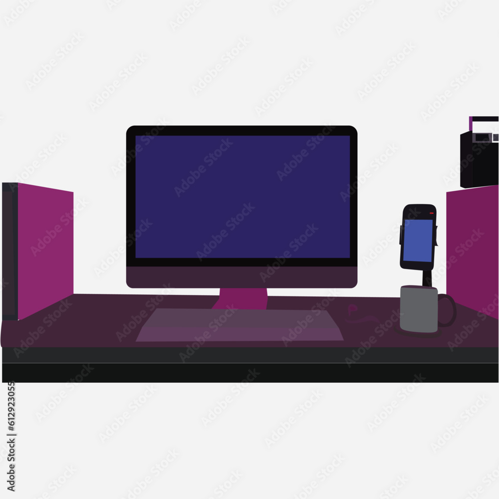 Blank White Screen Laptop: Copy Space, Working Space, Vector Flat Design Illustration Blank White Screen Laptop: Copy Space, Working Space, Vector Flat Design Illustration