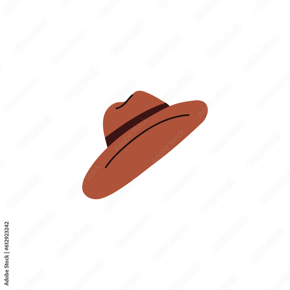 Summer sun traveler hat icon flat vector illustration isolated on background. Summer sun traveler hat icon flat vector illustration isolated on background.