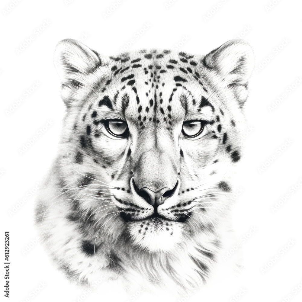 describing a Snow Leopard portrait, full face, big cat, majestic creature, Wildlife-themed, photorealistic illustrations in a PNG, cutout, and isolated. Generative AI describing a Snow Leopard portrait, full face, big cat, majestic creature, Wildlife-themed, photorealistic illustrations in a PNG, cutout, and isolated. Generative AI