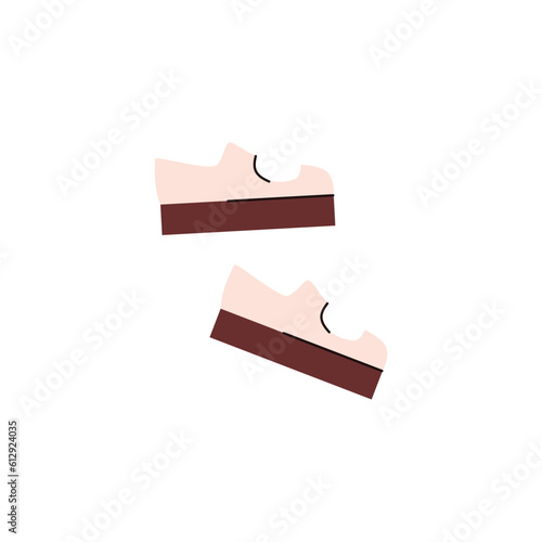 Summer espadrilles or peep-toe sandals, flat vector illustration isolated.