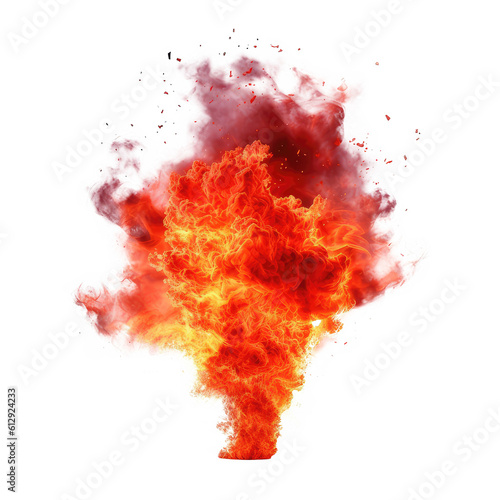 explosion fire isolated on white background 