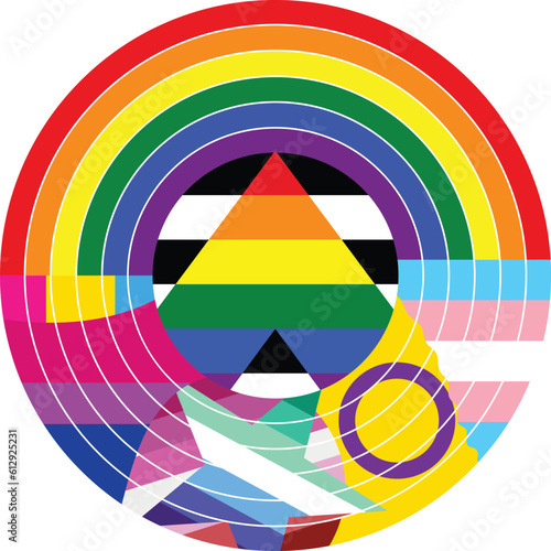Pride colors badge. Symbol modern, simple, vector, icon for website design, mobile app, ui. Vector Illustration
