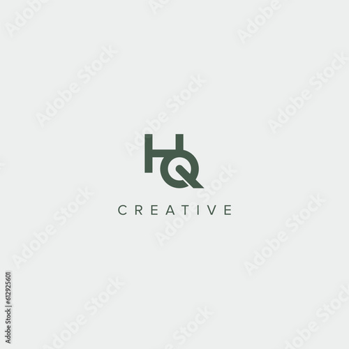 Modern alphabet letter HQ QH unique logo vector template illustration.