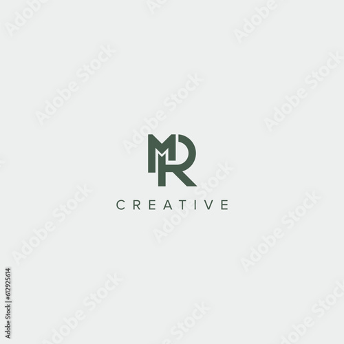 Modern alphabet letter MR RM unique logo vector template illustration.