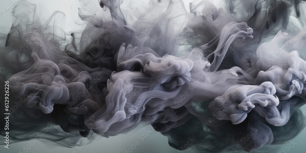 Gray background, Gray and white smoke, Abstract color mix, generative ai