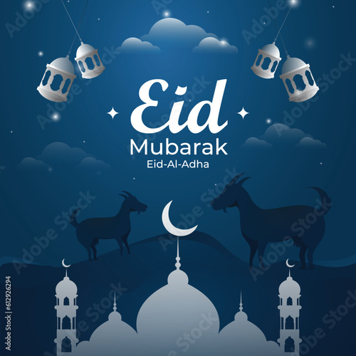 Eid al adha mubarak islamic festival social media banner template