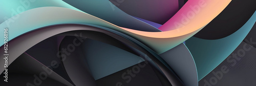 Abstract design with curves in pastel colors - Generative AI