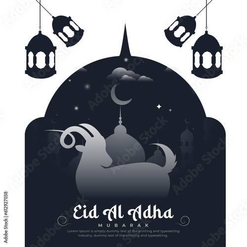 Eid al adha or eid mubarak beautiful islamic vector design template