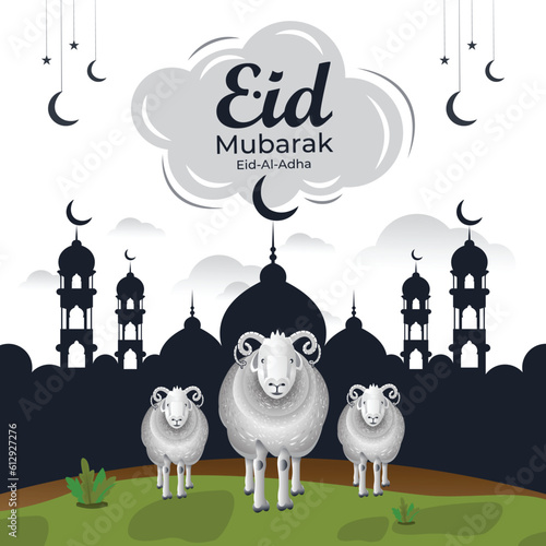Eid al adha mubarak islamic festival social media banner template