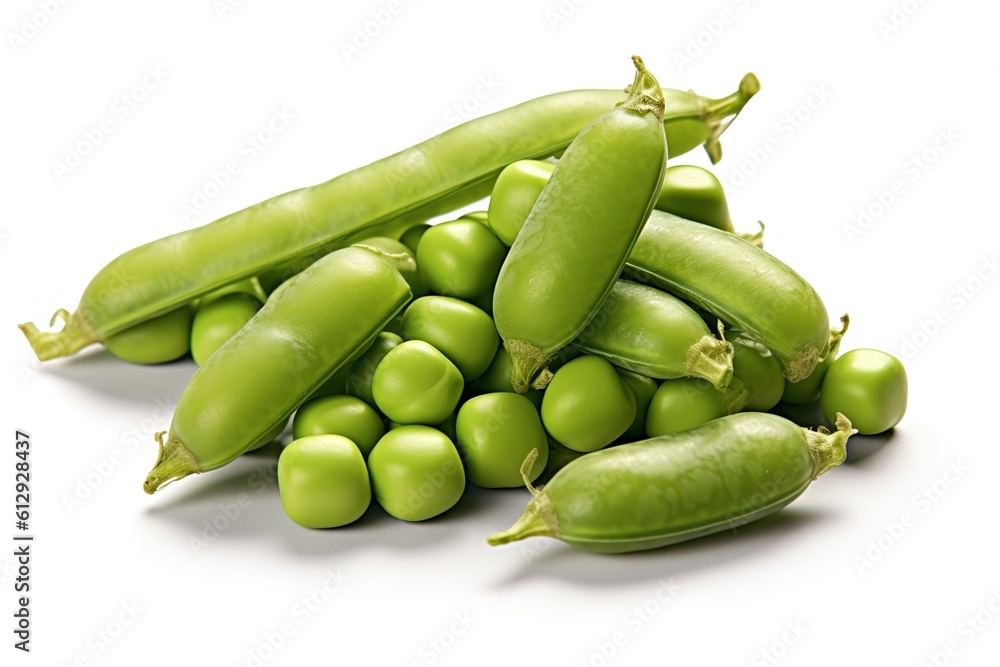 peas isolated on white background. Generated by AI. peas isolated on white background. Generated by AI.
