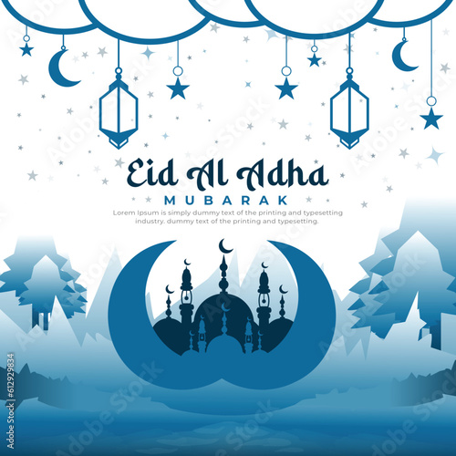 Eid al adha mubarak islamic festival social media banner template design