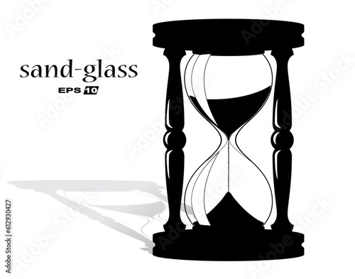 silhouette sand glass /vector illustration