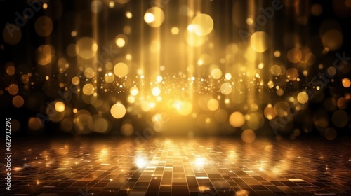 golden party lights HD 8K wallpaper Stock Photographic Image