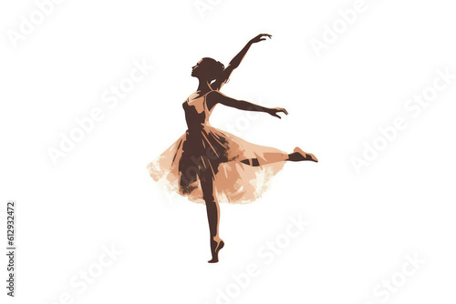 Ballet Dancer Sticker On White Background. Generative AI