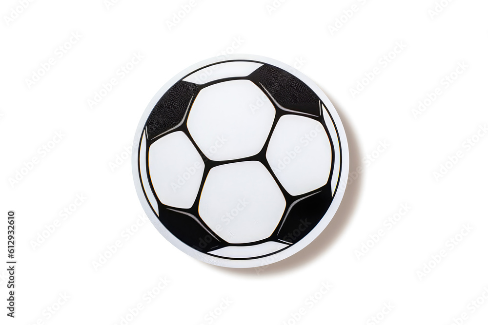 Fototapeta premium Football Sticker On White Background. Generative AI
