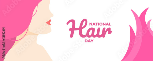 National Hair Day on 01 October Banner Background. Horizontal Banner Template Design. Vector Illustration