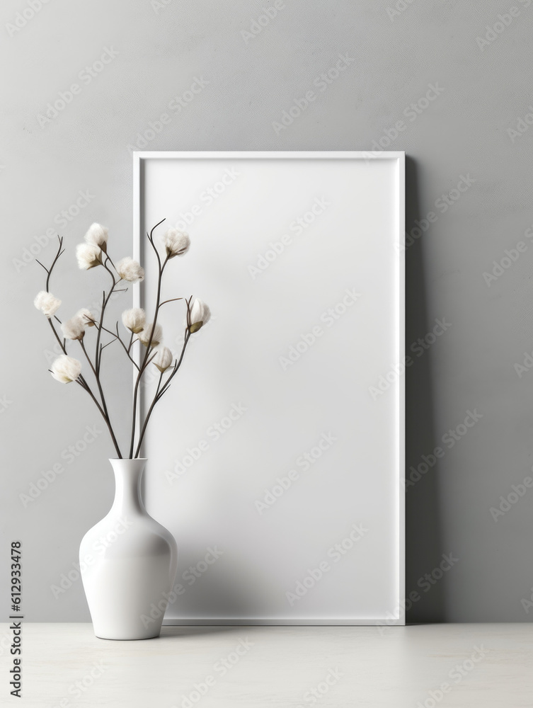 Opaque glass vase Minimalist mockup for podium display or showcase. AI generation Opaque glass vase Minimalist mockup for podium display or showcase. AI generation