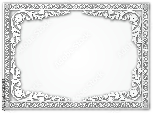 elegant white vintage frame/ illustration