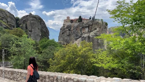 A view of Meteora Monastery in Kalambaka, Greece