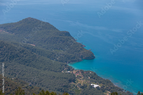Suluada Island coastal view on the Mediterranean Sea. Antalya, Turkey 