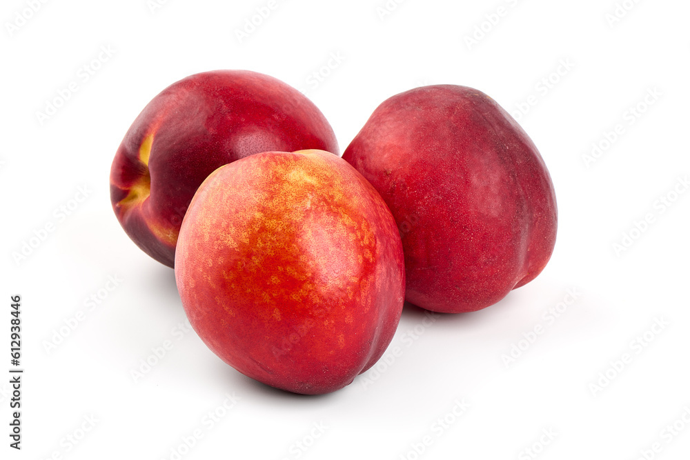 Nectarine fruits, isolated on white background. Nectarine fruits, isolated on white background.