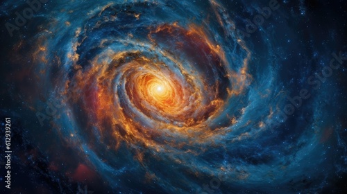 Stunning spiral galaxy. AI generated.