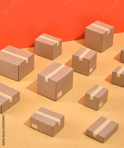 Cardboard box pattern. Moving or relocation concept.